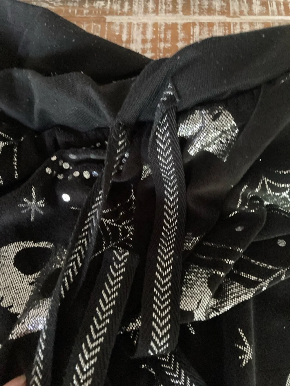 Disney The Nightmare Before Christmas Black Jogger Pants with Silver Star Print - Picture 4 of 4